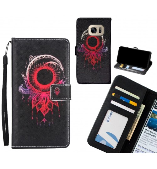 Galaxy S7  case 3 card leather wallet case printed ID