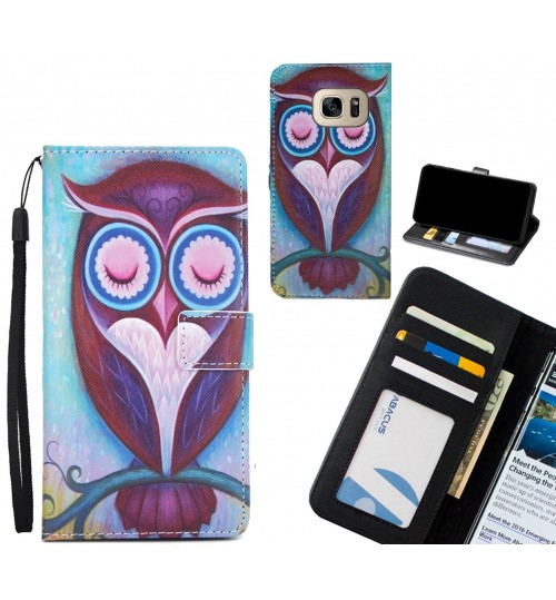 Galaxy S7  case 3 card leather wallet case printed ID