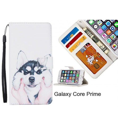 Galaxy Core Prime  case 3 card leather wallet case printed ID