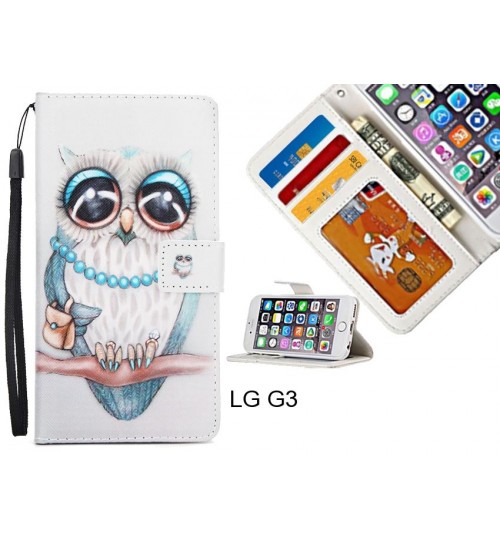 LG G3  case 3 card leather wallet case printed ID