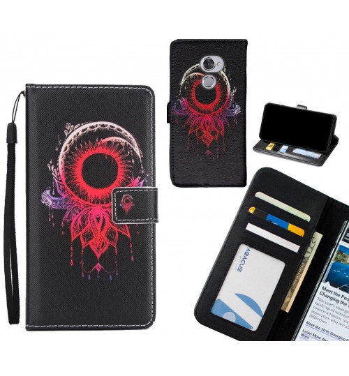 Vodafone V8  case 3 card leather wallet case printed ID