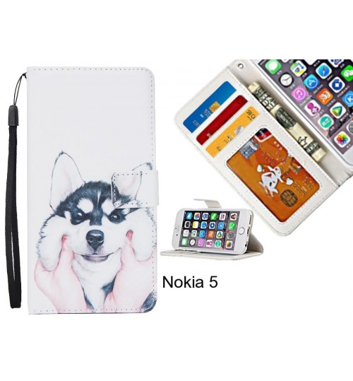 Nokia 5  case 3 card leather wallet case printed ID
