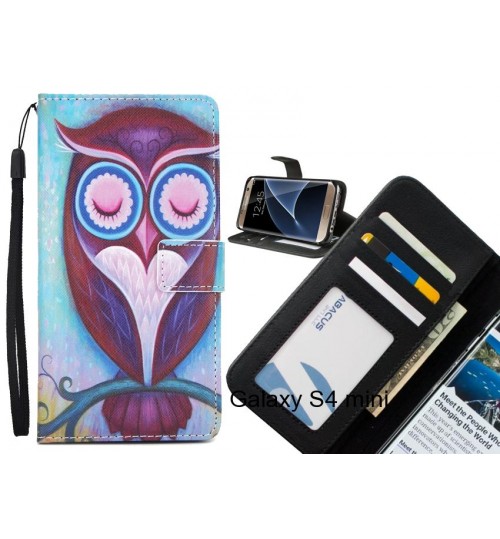 Galaxy S4 mini  case 3 card leather wallet case printed ID