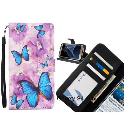 Galaxy S4 mini  case 3 card leather wallet case printed ID