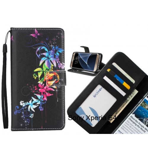 Sony Xperia E4  case 3 card leather wallet case printed ID