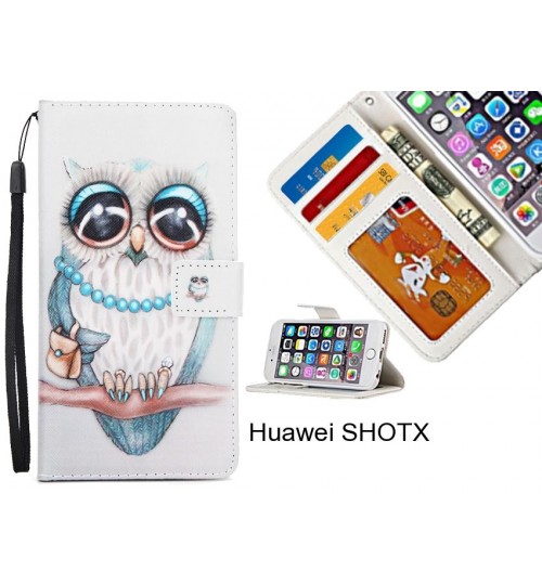 Huawei SHOTX  case 3 card leather wallet case printed ID