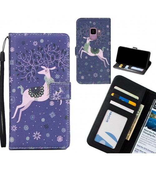 Galaxy S9  case 3 card leather wallet case printed ID