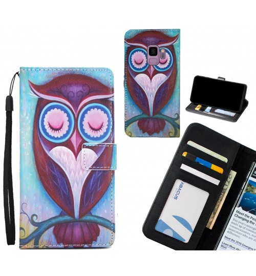 Galaxy S9  case 3 card leather wallet case printed ID