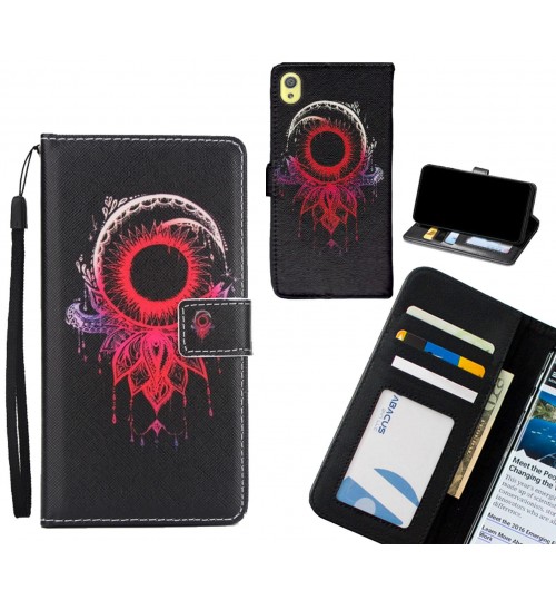 Sony Xperia XA  case 3 card leather wallet case printed ID