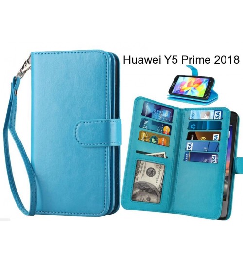 Huawei Y5 Prime 2018 case Double Wallet leather case 9 Card Slots