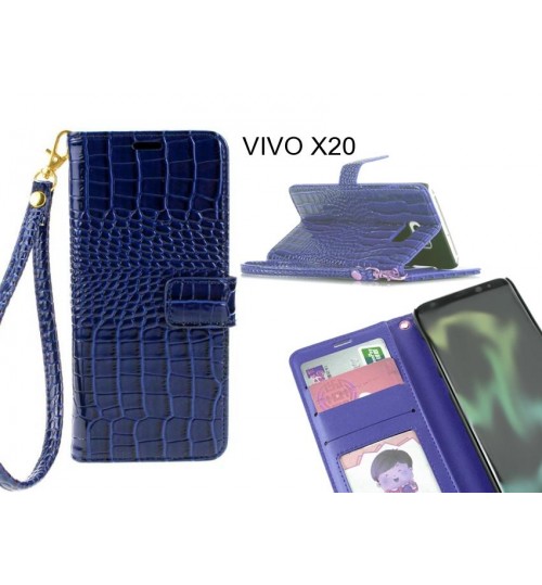 VIVO X20 case Croco wallet Leather case