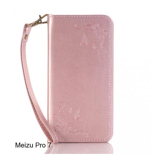 Meizu Pro 7 CASE Premium Leather Embossing wallet Folio case