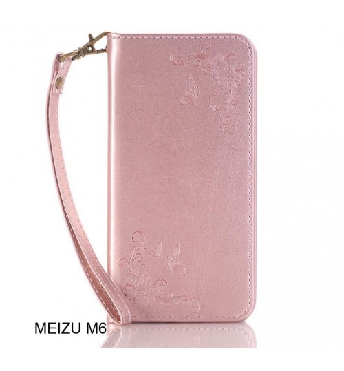 MEIZU M6 CASE Premium Leather Embossing wallet Folio case