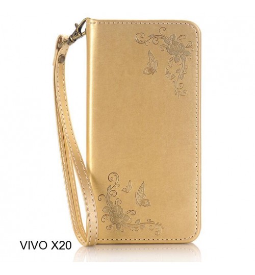 VIVO X20 CASE Premium Leather Embossing wallet Folio case