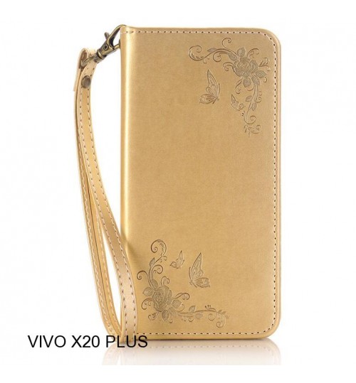 VIVO X20 PLUS CASE Premium Leather Embossing wallet Folio case