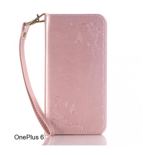 OnePlus 6 CASE Premium Leather Embossing wallet Folio case