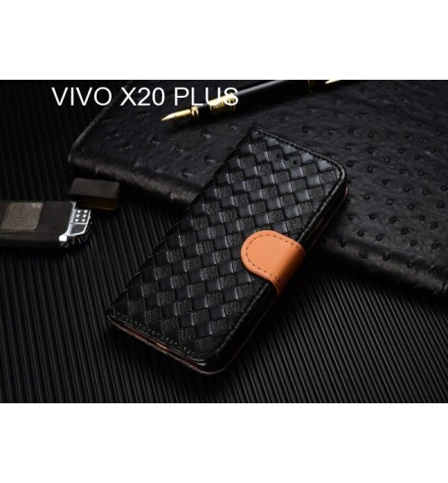 Vivo X20 Plus Case Leather Wallet Case Cover - Black