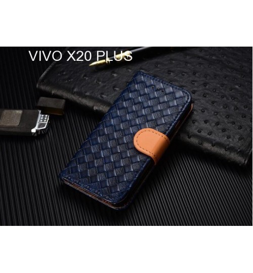 Vivo X20 Plus Case Leather Wallet Case Cover - Blue