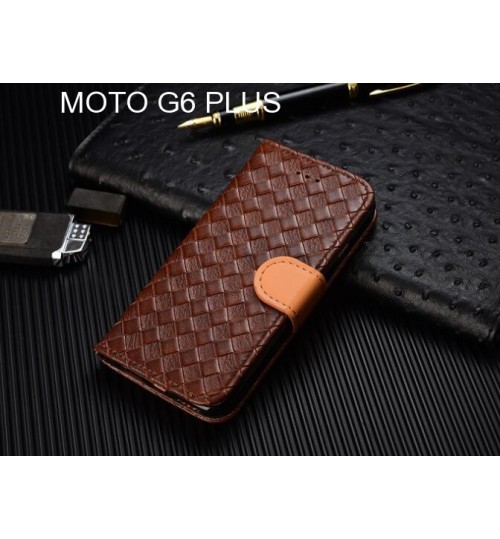 Moto G6 Plus Case Leather Wallet Case Cover - Brown