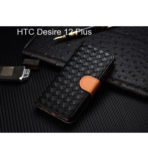 Htc Desire 12 Plus Case Leather Wallet Case Cover - Black