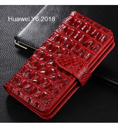 Huawei Y6 2018 case Croco wallet Leather case