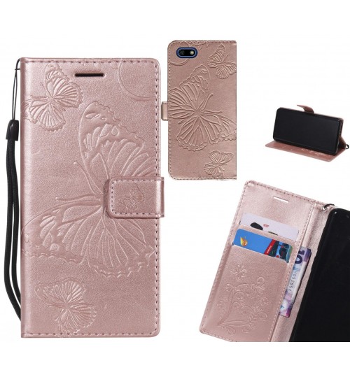 Huawei Y5 Prime 2018 case Embossed Butterfly Wallet Leather Case