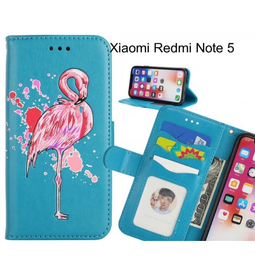 Xiaomi Redmi Note 5 case Embossed Flamingo Wallet Leather Case