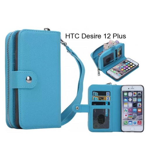 Htc Desire 12 Plus Case Coin Wallet Case Full Wallet Leather Case - Blue