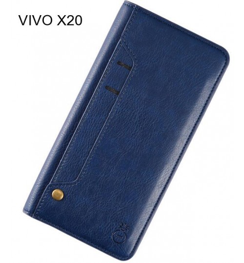VIVO X20 case slim leather wallet case 6 cards 2 ID magnet