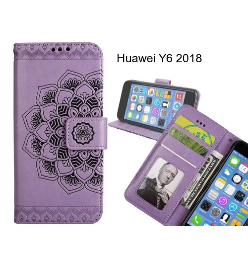 Huawei Y6 2018 Case Retro leather case multi cards cash pocket & zip