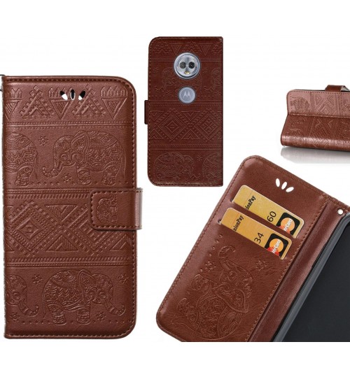 MOTO G6 PLAY case Wallet Leather flip case Embossed Elephant Pattern