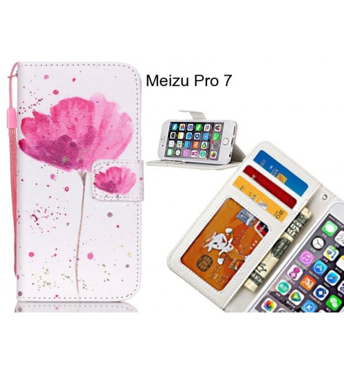 Meizu Pro 7 case 3 card leather wallet case printed ID