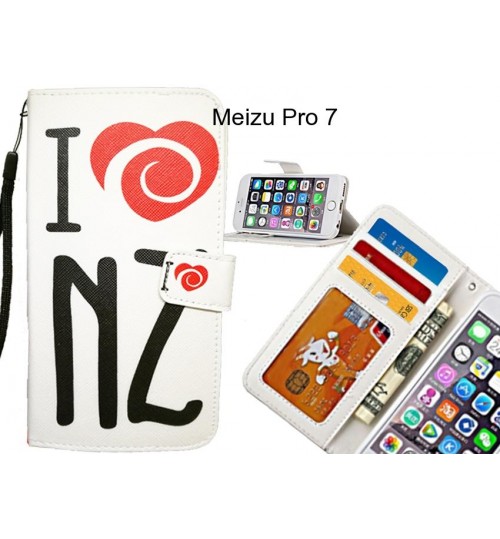 Meizu Pro 7 case 3 card leather wallet case printed ID