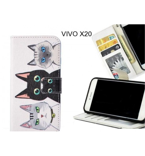 VIVO X20 case 3 card leather wallet case printed ID