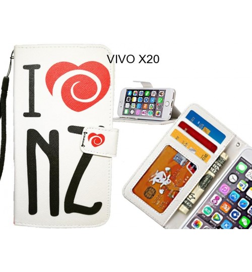 VIVO X20 case 3 card leather wallet case printed ID