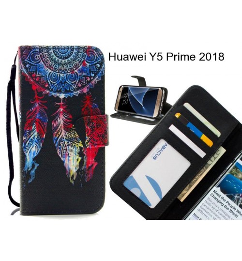 Huawei Y5 Prime 2018 case 3 card leather wallet case printed ID