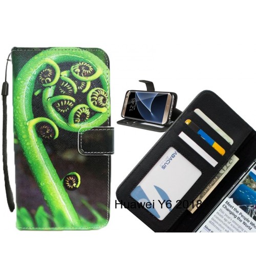 Huawei Y6 2018 case 3 card leather wallet case printed ID