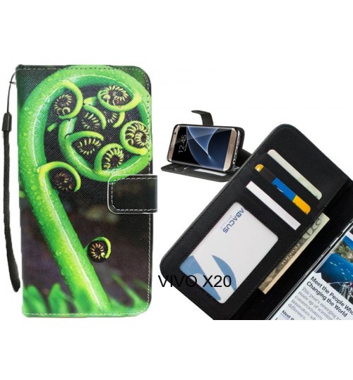 VIVO X20 case 3 card leather wallet case printed ID