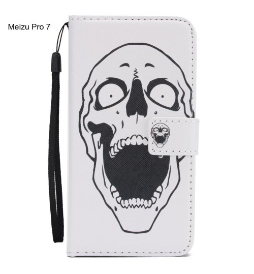 Meizu Pro 7 case 3 card leather wallet case printed ID