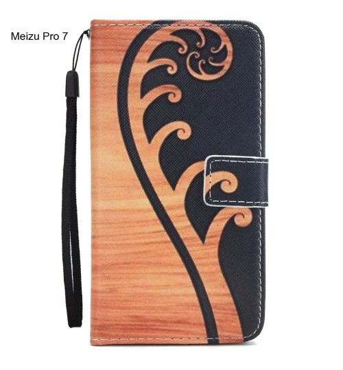 Meizu Pro 7 case 3 card leather wallet case printed ID