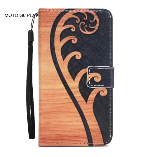 MOTO G6 PLAY case 3 card leather wallet case printed ID