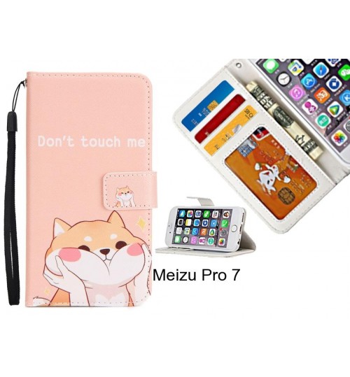 Meizu Pro 7 case 3 card leather wallet case printed ID