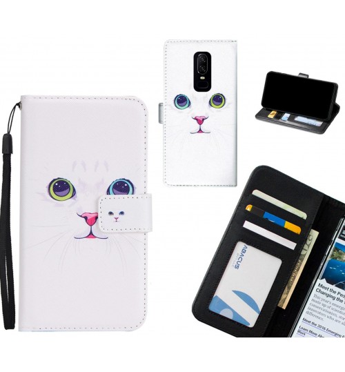 OnePlus 6 case 3 card leather wallet case printed ID