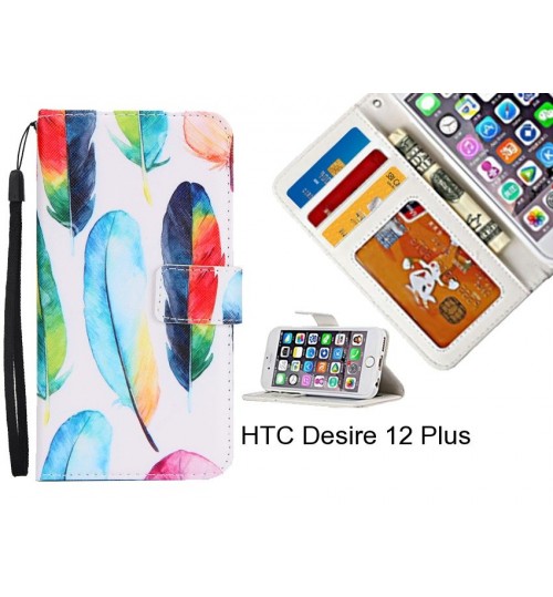 HTC Desire 12 Plus case 3 card leather wallet case printed ID