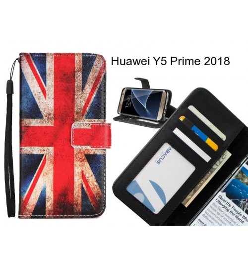 Huawei Y5 Prime 2018 case 3 card leather wallet case printed ID