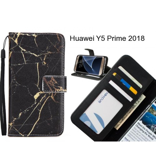 Huawei Y5 Prime 2018 case 3 card leather wallet case printed ID