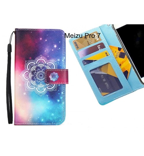 Meizu Pro 7 case 3 card leather wallet case printed ID