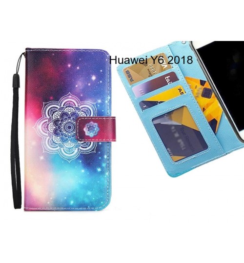 Huawei Y6 2018 case 3 card leather wallet case printed ID