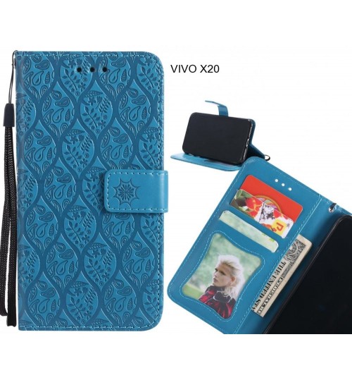 VIVO X20 Case Leather Wallet Case embossed sunflower pattern
