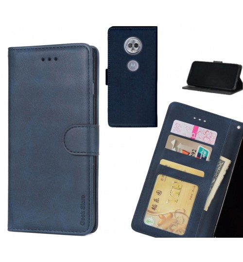 Moto G6 Play Case Executive Leather Wallet Case - Blue